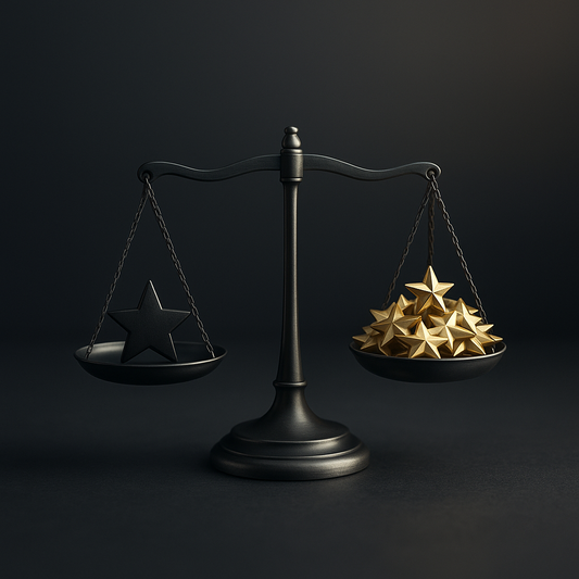 Wie viele 5-Sterne-Bewertungen um einen Stern auszugleichen?