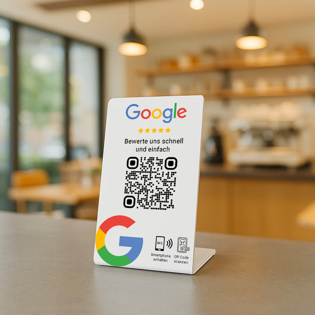 Google Bewertung Aufsteller QR Code NFC
