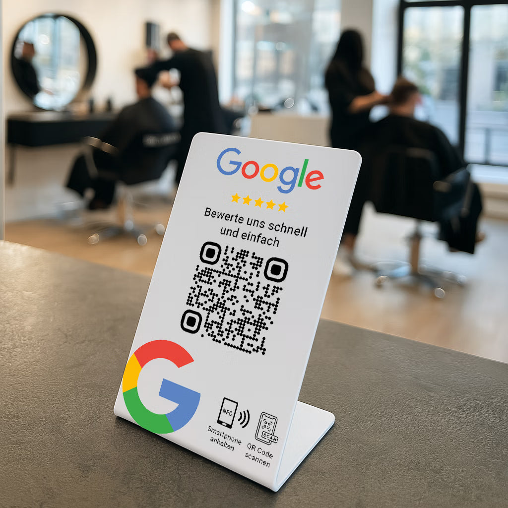 Google Bewertung Aufsteller QR Code NFC
