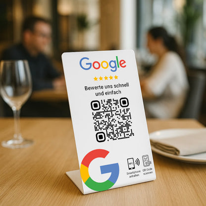 Google Bewertung Aufsteller QR Code NFC