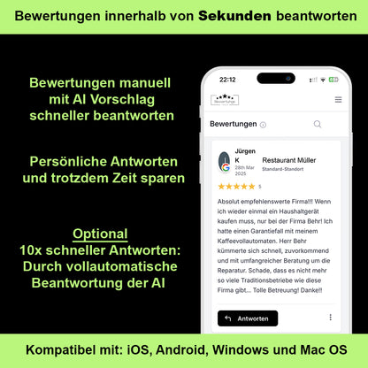 Google Bewertungs-Aufsteller QR Code NFC Klassisch