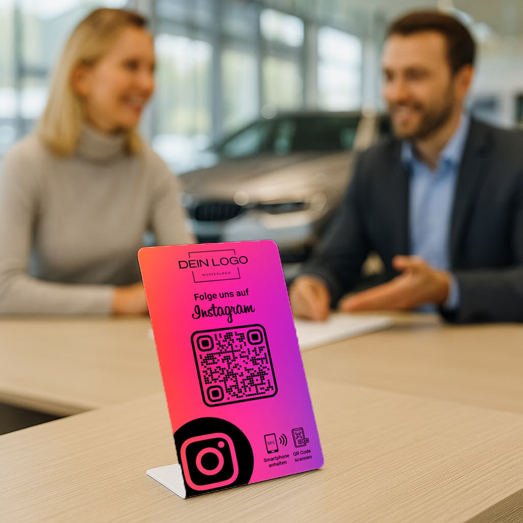 TikTok Follow Aufsteller QR Code NFC mit Logo