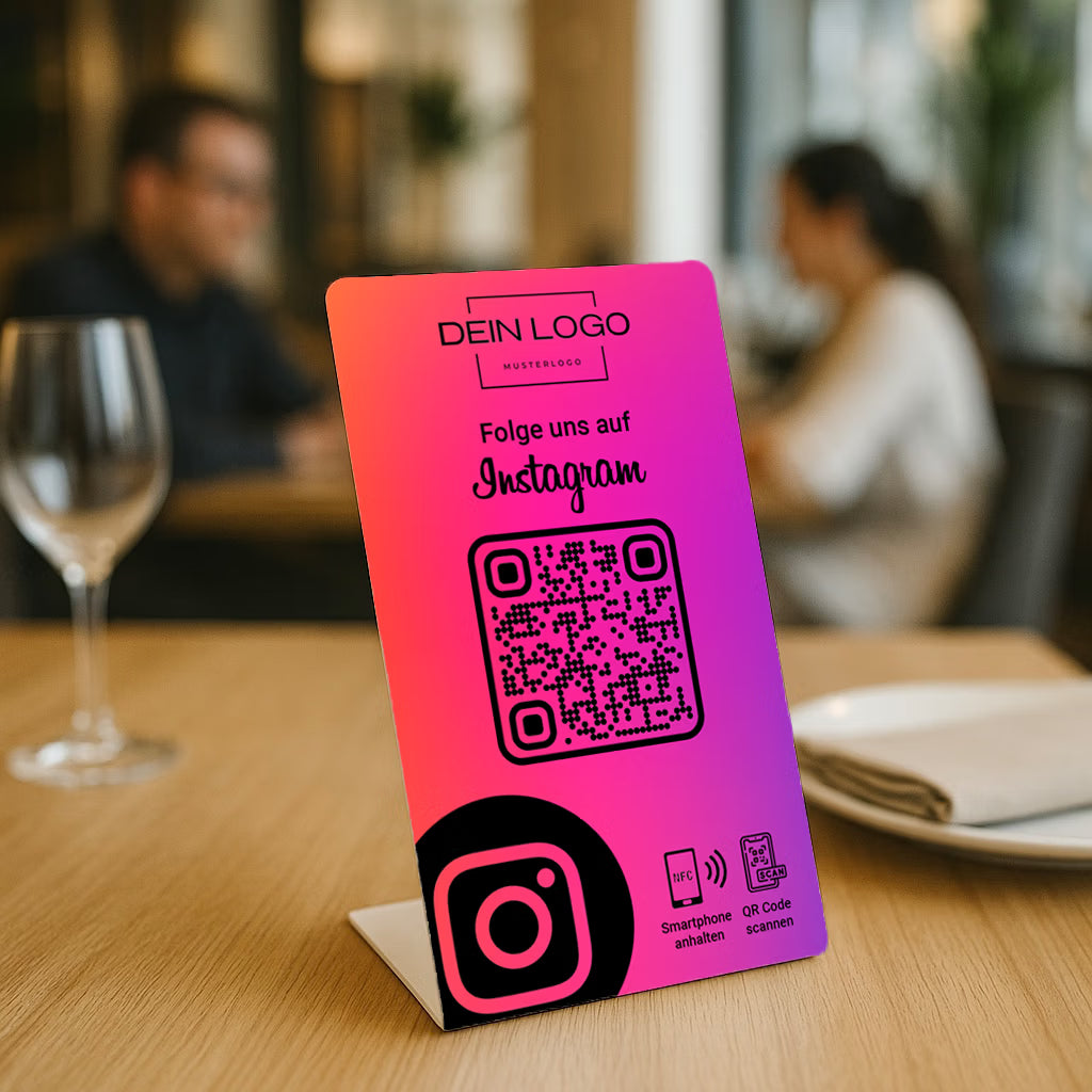 TikTok Follow Aufsteller QR Code NFC mit Logo