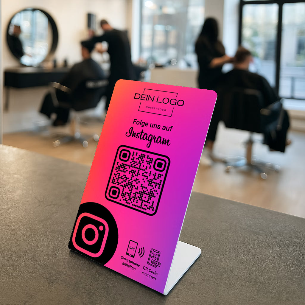 TikTok Follow Aufsteller QR Code NFC mit Logo