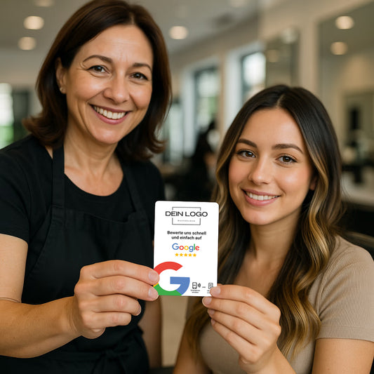 Google Bewertung Karte QR Code NFC mit Logo