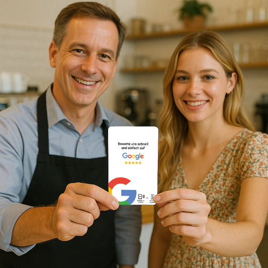 Google Bewertung Karte QR Code NFC