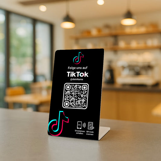 TikTok Bewertung Aufsteller QR Code NFC