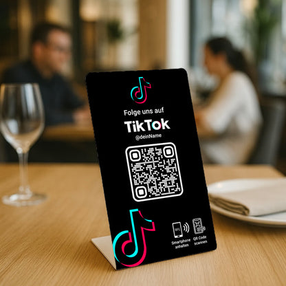 TikTok Bewertung Aufsteller QR Code NFC