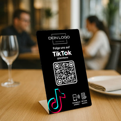 TikTok Bewertung Aufsteller QR Code NFC mit Logo