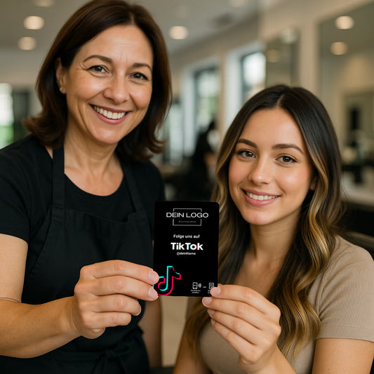TikTok Bewertung Karte QR Code NFC mit Logo