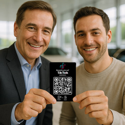 TikTok Bewertung Karte QR Code NFC mit Logo