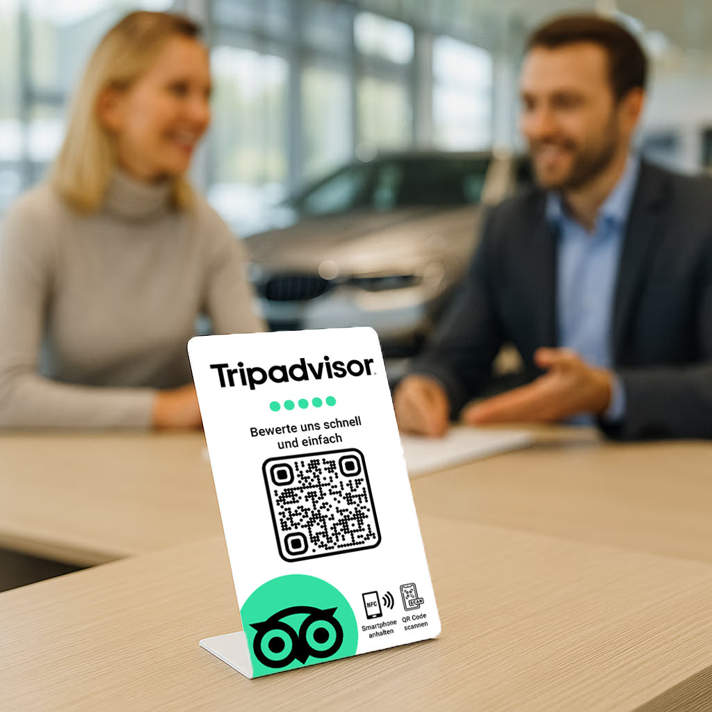 Tripadvisor Bewertung Aufsteller QR Code NFC