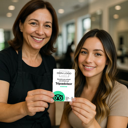 Tripadvisor Bewertung Karte QR Code NFC mit Logo